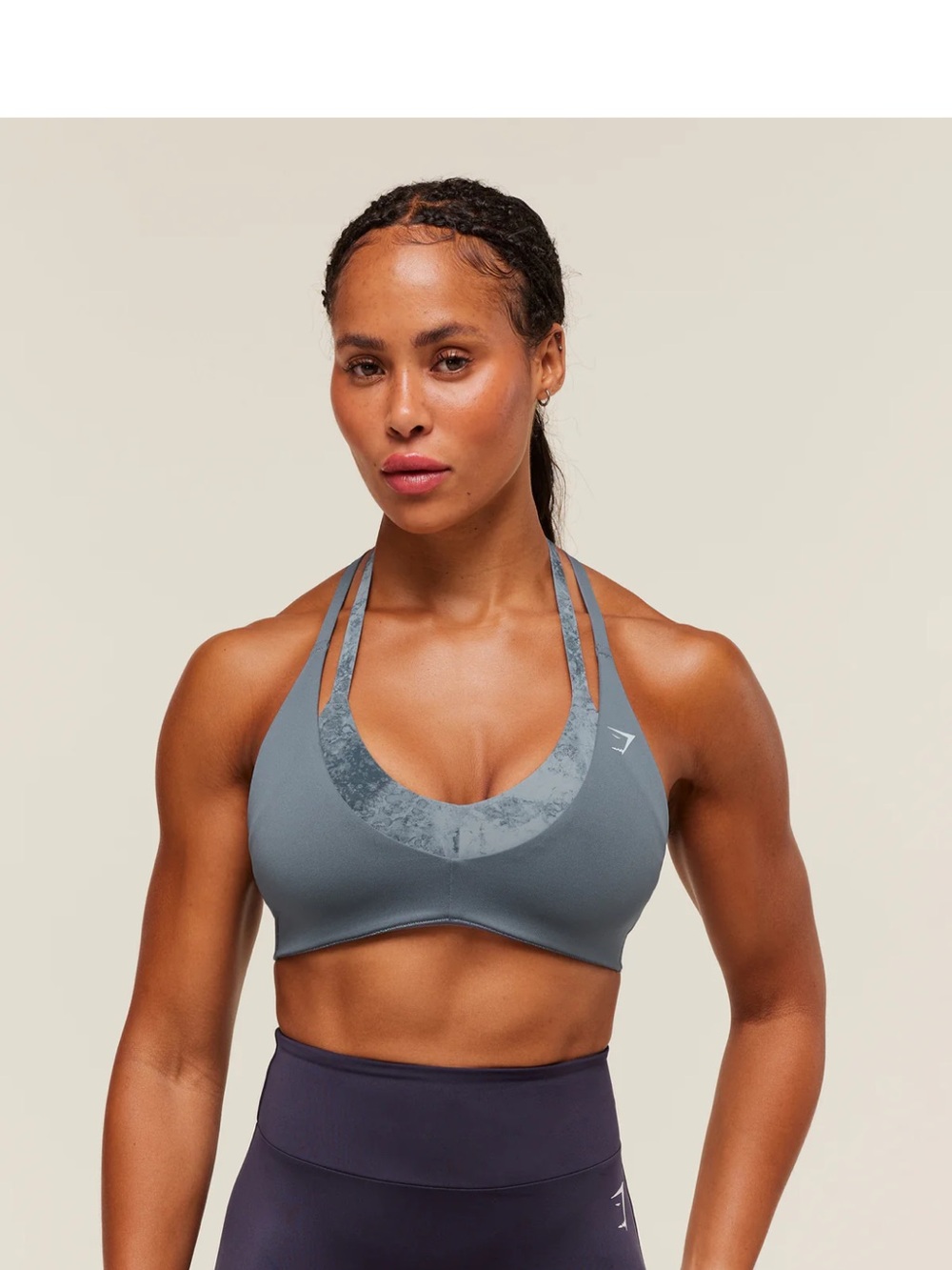 Gymshark Double Layered Reps T Back Sports Bra in Slate Blue - NWOT Small